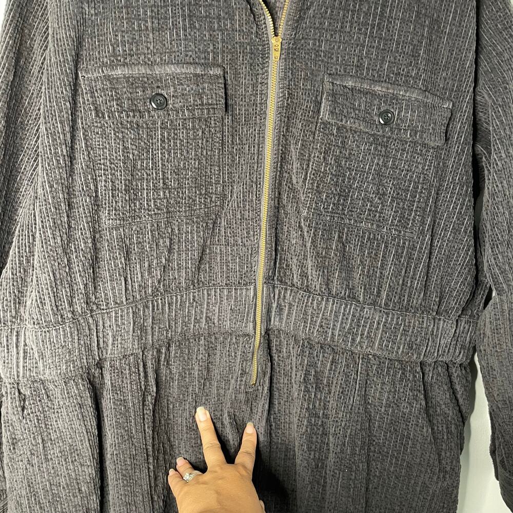 J. Crew Corduroy Zip Front Utility Dress Womens Size 20 Black Fall Warm Cozy - Picture 9 of 12